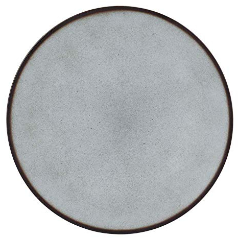 Seltmann 001.736073 Coup Fine Dining M5380 Assiette à couper, plate, ronde, en porcelaine, gris/marron, décor structuré, gris, diamètre : 30,5 cm, hauteur : 3 cm