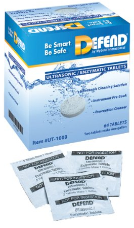 Defend DEF-UT1000 Ultrasonic Enzymatic Tablet, Shape, (Pack of 64)