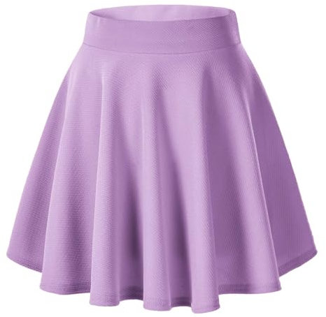 Urban CoCo - Falda para Mujer, básica, versátil, elástica, Acampanada, Informal y de tamaño Mini, Lila, XS