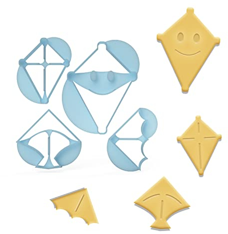 4er Set Keksausstecher Kites Drachen- Herbst Ausstecher - inkl 2 Rezepte aus Bio Kunststoff made in Germany ideal als Geschenk (Drachen/Kites)