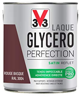 V33 Laque Glycéro Satin, Rouge basque, 2 l (Lot de 1)