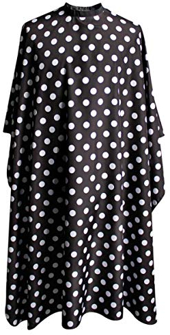 Beaupretty Haarschneiden Friseur Cape Professional Salon Friseur Cape Haarschnitt Cape Schürzen Kleid mit Druckknopf (Schwarz Rundes Punktmuster)