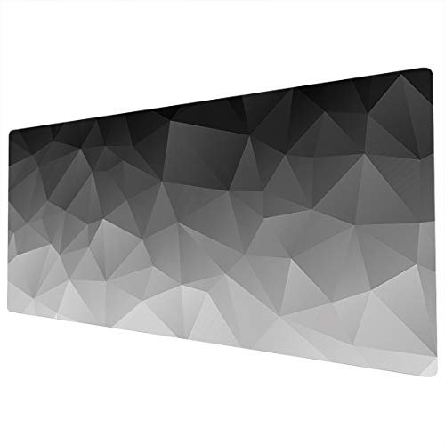 Large XXL Desk Gaming Mouse Mat - Full Size 900 x 400 - Black, White, Grey