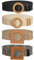 MaoXinTek Cintura Elastica Intrecciata, Cintura Treccia Donna A Vita Alta, Vintage Skinny Bohémien con Fibbia in Legno, Paglia Larga Casual Decorativa Belt per Lady Girl (4 pezzi)