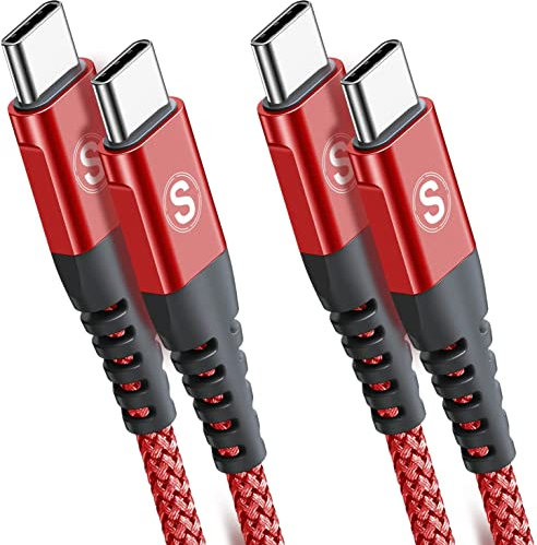 USB C auf USB C Kabel 60W [2Stück 2m] PD Schnellladen USB Typ C Nylon Geflochtenes Ladekabel für i Phone 15 16 Pro Max,Samsung Galaxy S25 S24 S23 S22 S21 Ultra FE Plus Note 20,iPad Pro MacBook Pixel