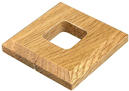 Lot de 2 rosaces simples pour tuyaux de chauffage pour consoles sur pied, différentes tailles, cache tuyau, rosace de recouvrement, rosace de radiateur, parquet, rosace en bois, chêne (trou : 30 x 10