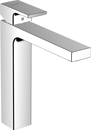 hansgrohe Vernis Shapre - grifo lavabo sin desagüe, grifo monomando lavabo, altura del caño 190 mm, ahorro de agua (EcoSmart), cromo, 71591000