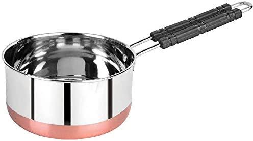 RNB Store Stainless Steel Copper Bottom Sauce Pan/Milk Pan/Tea Pan/Tapeli/Patila/Bhagona Capacity:- 2 Liter Sauce Pan 18.5 Cm Diameter (Stainless Steel)