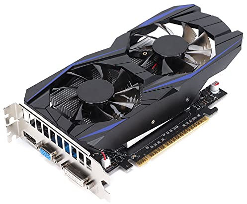 Carte Graphique 1 Go DDR5, Carte Graphique Vidéo de Jeu D'ordinateur de Bureau 128 Bits avec Double Ventilateur de Refroidissement, Carte Graphique Informatique à Faible Bruit et à Reconnais