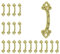 Geesatis 20 Stück Blumenmuster Antik Griffe Schmuckkästchen Pulls Vintage Bronze Ton dekorativer Möbelgriff mit Befestigungsschrauben, Gold
