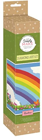 Simply Make Diamond Art Kit - Rainbow - Diamond Painting Kits for Adults, Vibrant Picture Canvas with Accessories, For Home Decor or Wall Hang Accessory, Gem Tool Included - Art & Craft Kit
