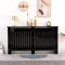 Homemade Deisgn FurnitureHMD High Gloss Black Radiator Cover Vertical Slatted Decorative Cabinet for Bedroom,Living Room,Hallway,Kitchen (Large: W151.5xD19xH82CM)