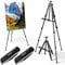 Nicpro 2 Pack Artist Easel Stand, Adjustable Height 17 to 63 Aluminum Metal Tripod Easel for Table Top & Floor, Painting Easel for Display, Posters, Signs Artwork & Trade Exhibitions with Bag(Black)