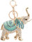 MUAMAX Porte-clés éléphant porte-bonheur avec strass opales et jolis éléphants pour femme - Pendentif de sac à main - Bleu, bleu, S