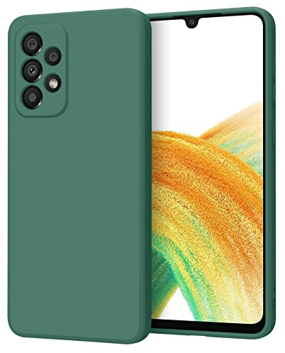 AK Kompatibel mit Samsung Galaxy A33 5G Hülle Silikon Handyhülle mit Microfiber Stoßfeste Schutzhülle Hülle für Samsung A33 6.4 (Grün)