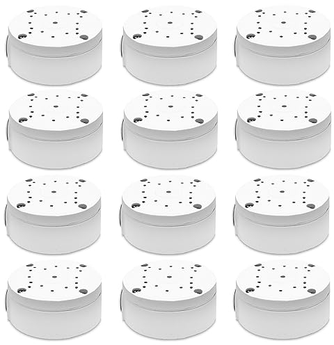 Only Compatible with Bullet Cameras 12 Pack Security Camera Junction Box Waterproof Camera Mount Bracket Hide Cable Aluminum Electric Enclosure Camera Cover for CCTV Junction Mount