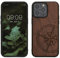 kwmobile Hülle kompatibel mit iPhone 15 Pro Max Hülle - Holz Case - Handy Cover - TPU Handyhülle in Dunkelbraun Kompass Vintage
