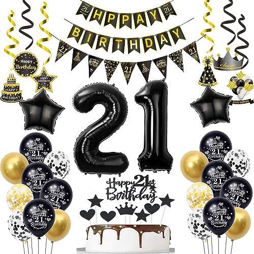 21 Geburtstag Deko Mann Luftballon 21.geburtstag Deko Schwarz Gold Geburtstagsdeko 21 Jahre Luftballon Schwarz deko 21 Jahre Mann Geburtstagdeko Männer Deko 21. Geburtstag Frauen Luftballons 21