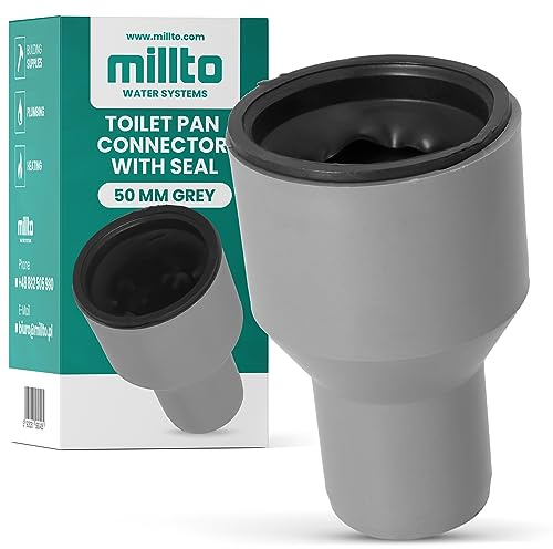 Millto™ WC Anschlussstutzen 50 Mit Gummi Dichtungen Anschlussrohr Anschlussgarnitur Kanalisation Toilettenrohr Dichtung Anschluss Zubehör Anschlussteil Anschluss für Toilettenbecken