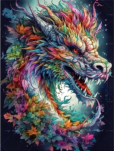 Daisen Art Dragon Diamond Painting Kits,Diamant Painting Erwachsene,DIY 5D Diamant Painting Bilder,Diamont Painting Set for Gift Home Wall Decor(30x40cm)