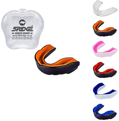Mundschutz Erwachsene Jugend & Junior für alle Kontaktsportarten Mundschutz Boxen, MMA, Gum Shield Rugby, Fußball, Lacrosse, Hockey (Orange/Schwarz, Junioren unter 11 Jahren)