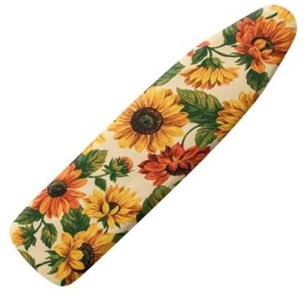 Jeiento Fall Ironing Board Cover Padding with Elastic Edge 15x54 Replacement Covers Yellow Sunflwoer Stain Resistant Polyester Ironing Covers Scorch Resistant