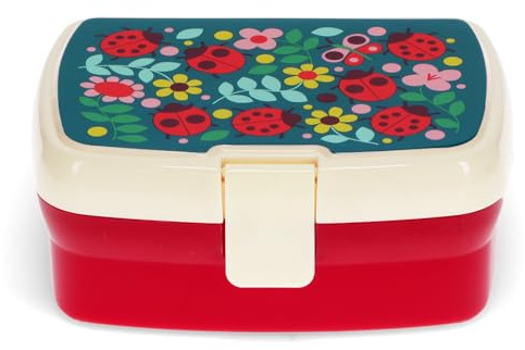 Lunchbox mit herausnehmbaren Fach Ladybird Marienkäfer-Motiv, Snack Obst Behälter Dose Box