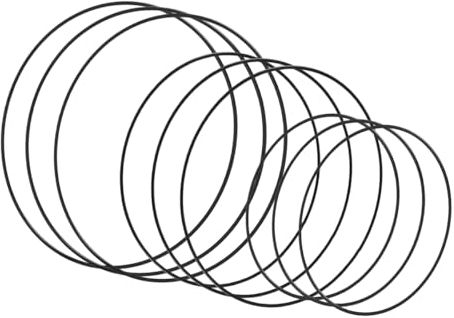 Worown 9 Stück (15, 20 & 25 cm) Metallringe zum Basteln, Schwarz Metallring, Deko Ringe zum aufhängen für die Herstellung von Hochzeitskranzdekor und Wandbehang
