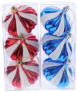 GOOHOCHY 6er-Pack Weihnachtsschmuck Weihnachtsbaum Hängende Dekorationen Zwiebel Handwerkskunst Für Wohnkultur