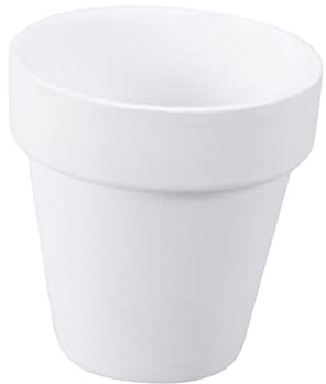 KONTONTY Lot de 10 Pots de Fleurs carrés en céramique pour Plantes succulentes 6 3 x 6 3 cm en Terre Cuite Blanche avec Drainage pour décorations