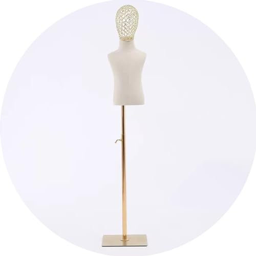 Schneiderpuppe Kinder Verstellbare Schneiderbüste Schaufensterpuppe Schneiderpuppen Modellstützen Metallbügel Schaufenster Geeignet Für 1-8 Jahre Alte Kinder Goldene(Size:2 Years Old)