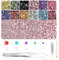 NACHLYNN 35700 Pcs Resin Rhinestones Kits Light Pink Flatback Round Jelly Rhinestones with Tweezers Pen 2-6mm Bedazzling Non Hotfix Crystal Gems for Nail DIY Crafts Face Tumblers Mugs Clothing