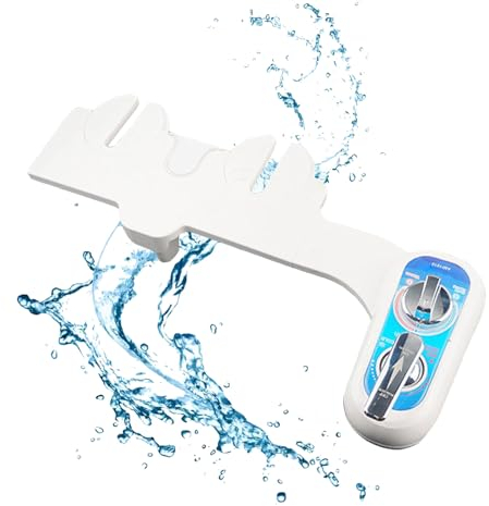 HfGGP Linker Bidet-Aufsatz – Linkes Bedienfeld – Duale Temperatur Zum Waschen Mit Warmem Wasser Mit Zwei Positionierbaren Düsen