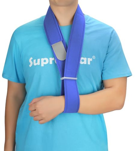 supregear Cabestrillo de Brazo, Arnés para Codo, Lesiones de Hombro, Desgarro de Manguito Rotador Para Roturas, Luxaciones, Distensiones y Fracturas para Hombres Mujeres, Azul