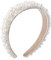 Lusofie Serre-tête large avec perles synthétiques blanches pour femme - Bandeau large avec perles et strass - Accessoires de mariage