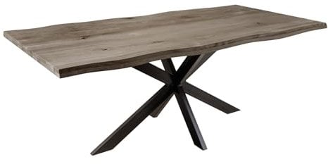 Riess Ambiente Industrial Esstisch WILD Oak - 200cm - Smoked Finish - Wildeiche - Massivholz Baumkante