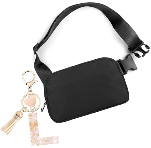 Bauchtasche Damen Herren Gürteltasche Mode Hüfttaschen mit Schlüsselanhänger Buchstabe Brustbeutel Umhängetasche Crossbody Bag Modische Fanny Pack(Herren Frauen Bauchtasche-L)