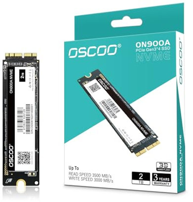 OSCOO 256GB NVMe SSD for MacBook - PCIe Gen3.0x4 Internal SSD, Up to 1900MB/s, Compatible with MacBook Air/Pro2013-2017, 2013-2016, Mac Mini 2014, iMac 2012-2018, Mac Pro 2013 - ON900A