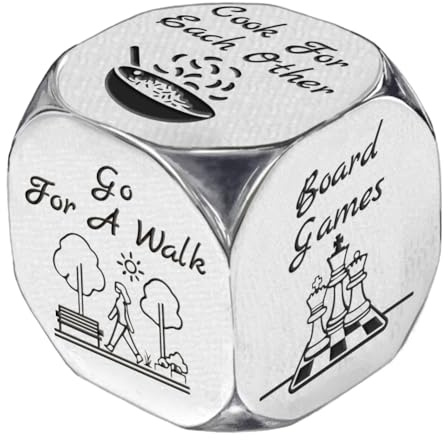 UNICRAFTALE Set di dadi per attività rilassanti, 1 set di dadi in acciaio inox, idea regalo divertente per appuntamenti notturni, anniversari, San Valentino, per uomini, donne, colleghi, Natale