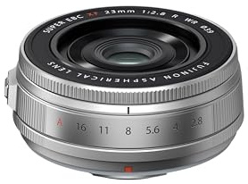 Fujifilm FUJINON XF23mmF2.8 R WR Silver, 23 mm f/2.8 Lens, Weather Resistant, X Mount Mount, Silver
