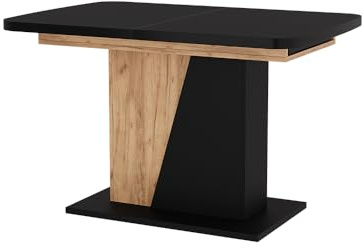 Vicco Ausziehbarer Esszimmertisch Fenaro, Goldkraft Eiche/Schwarz, 120/160 x 80 cm