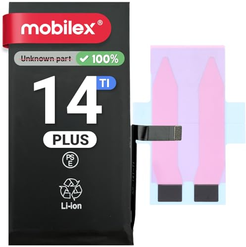 MOBILEX® Batteria per iPhone 14 Plus | Senza Messaggio | Chip TI | 4850mAh - OEM | Batteria Interna con Adesivo | Alta Capacità