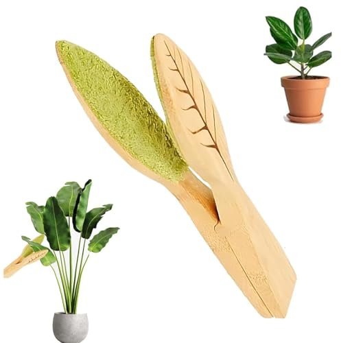 Plant Leaf Cleaning Clip,Leaf Brush,Double-Sided Cleaning Brush,Plant Leaves Cleanings Tongs with 2 Removable Sleeves,Leaves Cleaner for Indoor Plants,Leave Sweeper,for Cleanings Both Sides of Leave