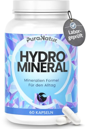 Hydro Mineral – Elektrolyt & Mineralstoffversorgung – 60 Kapseln – mit Kalium & B-Vitamine - Qualitätskontrolle - PuraNatur