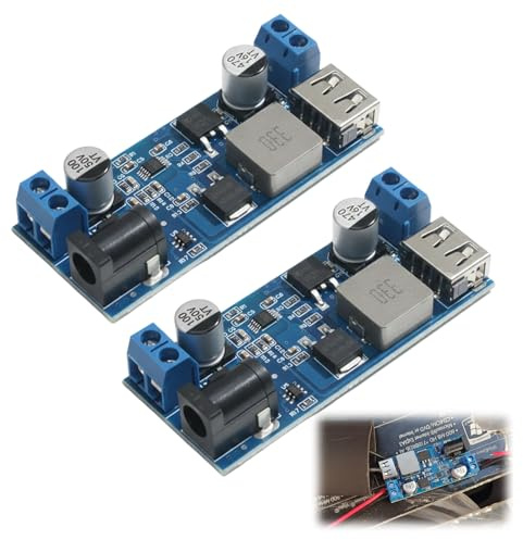 2Pcs DC-DC 5A Power Buck Converter, Power Down Module, 12V to 5V/24V to 12V High Efficiency Voltage Regulator, Step-Down Module with USB Port for DIY Electronics Projects, 9-36V Input Compatibility