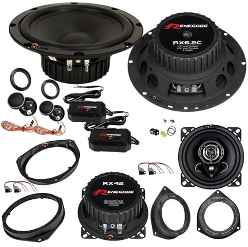Kit 6 Casse Altoparlanti Ant+Post con Adattatori per Opel Corsa D 2006-2019 | Set 2 Woofer 165 mm +2 Tweeter +2 Coassiali 10cm +4 Anelli e Cavi adattatori, per Opel Corsa D E dal 2006 al 2019