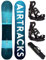 Airtracks Herren Snowboard Set Freeride Freestyle - Blue Drifter Hybrid Rocker Snowboard Wide 150 - Softbindung Master M - SB Bag