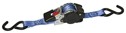 Kerbl 37181 Automatik Zurrgurt 25 mm / 3 m, Zugkraft 300 / 600 kg, S-Haken, Blau