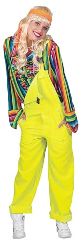 Vegaoo Latzhose Kostüm Overall für Erwachsene Neongelb - Neon