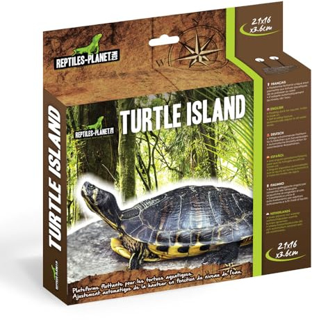 Reptiles-Planet Turtle Island M - Schwimmende Insel für Wasserschildkröten - Schwarz - Polypropylen - Ideal für UV- und IR-Strahlung - Automatische Wasserstandfunktion